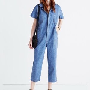 Caron Callahan Crawford Denim Jumpsuit, Size S